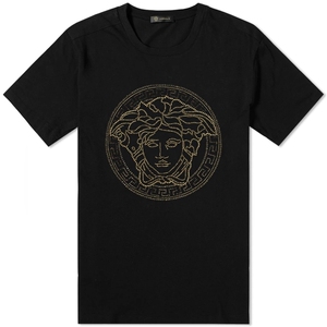 versace/范思哲金珠缀饰美杜莎圆领男士短袖t恤奢品a77987 a20195