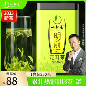 2023新茶龙井茶一杯香明前茶叶绿茶250g礼盒自己喝官方正品旗舰店
