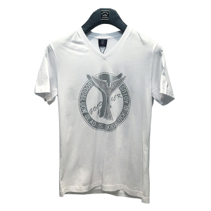 德鲨男装goodluck德国鲨鱼正品新款白色修身v领短袖t恤f173319