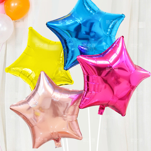 美国anagram铝膜宝宝生日派对布置装饰18寸光板五角星星铝箔气球