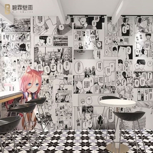 日本动漫花嫁少女黑白漫画壁纸魔卡少女史莱姆二次元拍照背景墙纸