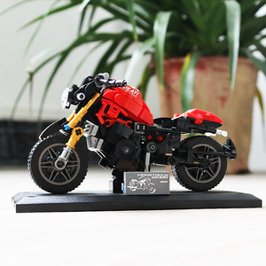 兼容乐高摩托车雅马哈简单版模型初级入门积木男孩子益智拼装玩具