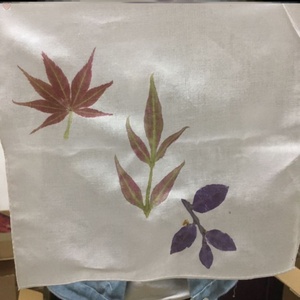 拓印布料丝巾敲拓染鹅卵石印板套装印画方巾印花白布草木棉布手帕