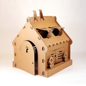 宝堡乐儿童室内纸板游戏屋diy瓦楞纸树屋玩具花园房子纸箱小屋