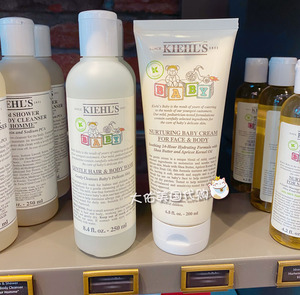 Kiehl's科颜氏婴儿宝宝儿童面霜身体乳温和洗发沐浴露二合一250mL