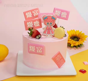 金芝煌新品巧克力转印模蛋糕西点烘焙插件配件装饰卡通暴富暴瘦