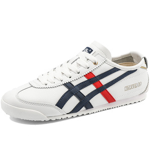 虎牌日本制真皮tiger鬼冢虎男鞋小白女板鞋皮面运动鞋情侣阿甘鞋