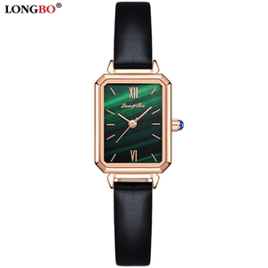龙波longbo方形小绿表直播热卖爆款石英女士腕表