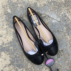 人脚一双英国单学院风蝴蝶结浅口单鞋女平底圆头软面女鞋外贸大码