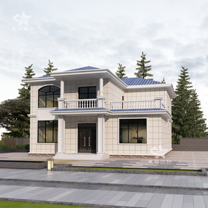 简欧二层别墅设计施工图纸两层小洋楼农村自建房带露台洋房效果图