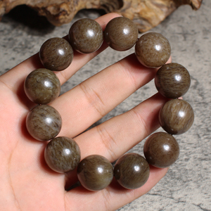 方言和田玉精品收藏级油润俄料老熟温润麻糖卡17mm圆珠手串手链x