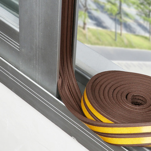 棕色泡绵单面门窗密封条防风防水门缝隔音门底海绵条自粘窗户胶条