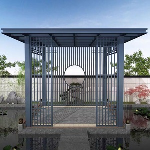 新中式凉亭别墅现代花园仿复古四角亭子铝合金户外庭院景观阳光房