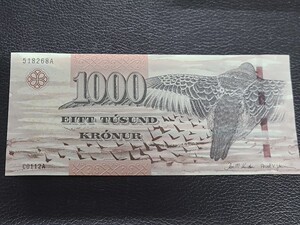 法罗群岛2011年1000克朗 纸币 获奖钞全新unc