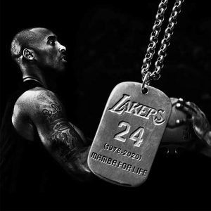 s925纯银饰男生科比项链黑曼巴24号吊坠kobe纪念品学生礼物送男友