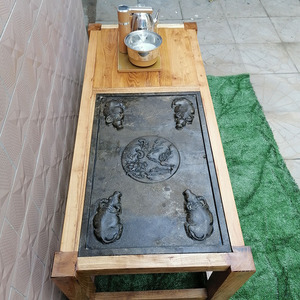 青石仿古茶盘老槐木茶桌茶海客厅店铺手工装饰品摆放家用茶台中式