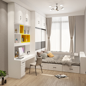 现代简约榻榻米床衣柜一体书桌组合小户型多功能儿童床踏踏米定制