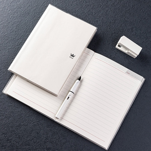 商务胶套笔记本白色本子记事本加厚办公新款简约a5大学生订做软皮工作