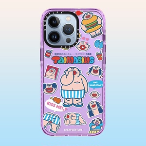 贴纸14pro适用iphone13promax苹果12pro网红邋遢大叔精灵紫个性手机壳