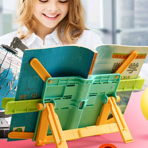 升级款加厚阅读架单手翻页夹书器固定书本中小学生读书架 免安装简易折叠看书架手机平板多功能儿童书立支架