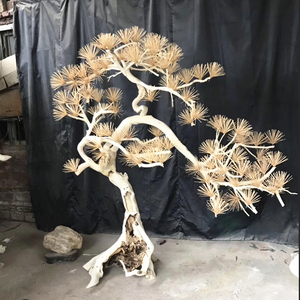 大型仿真松树仿真根雕松落地摆件实木雕大树 酒店大堂会所装饰品