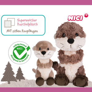 德国NICI专柜正品森林朋友水獭毛绒玩具公仔玩偶可爱生日圣诞礼物