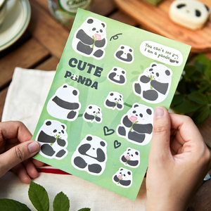 2024新款可爱熊猫贴纸烘焙绿豆糕饼干点心包装盒装饰封口贴不干胶