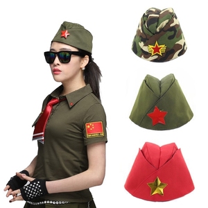 水兵舞船帽男女士红色军帽迷彩演出帽子俄罗斯美军帽绿色特务帽子