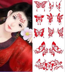 影楼古装贴纸 防水纹身贴 花钿额贴眉心贴额头贴脸部贴花 5张包邮