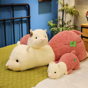 网红羊驼公仔神兽坨坨抱枕趴款长条睡觉枕头小羊玩偶布娃娃