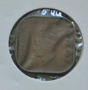 0533--1945年英属海峡--马来亚1分铜币--方形