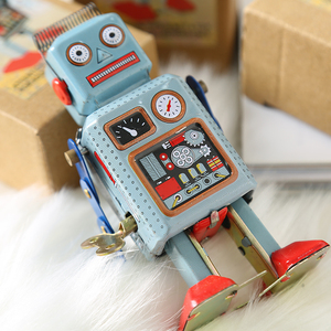 8090!复古怀旧个性机器人收藏摆件发条铁皮玩具