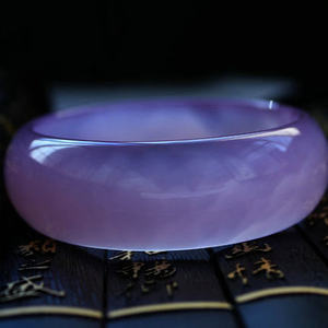 天然高档加宽西安蓝田玉冰花芙蓉玉手镯冰种粉玉髓镯子情人节礼品