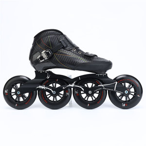 ZICO速滑鞋专业竞速鞋碳纤维儿童大轮轮滑鞋速度成人溜冰鞋上鞋