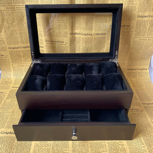 木纹手表盒子 精致手镯戒指项链首饰收纳盒 5-10-20腕表展示盒欧