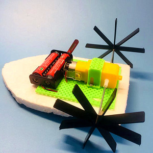 废旧利用学生手工创意环保小制作diy材料包益智玩具电动泡沫小船