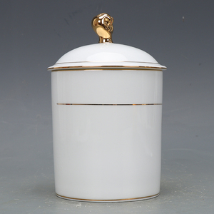 景德镇高白泥怀仁堂七五零一暗刻描金拳头茶杯 仿古瓷器礼品茶具