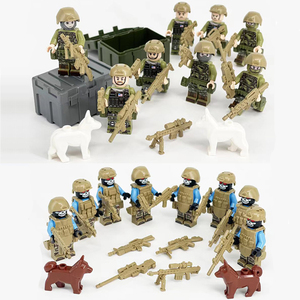 兼容乐高小颗粒人仔军事反恐美俄特警特种部队人偶拼装积木玩具