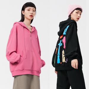 女装 女式卫衣,绒衫 太平鸟卫衣女连帽黑色