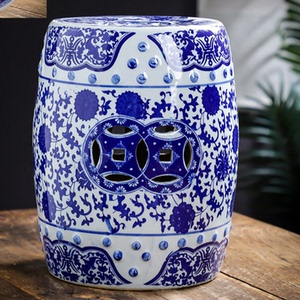 taocishang淘宝高温中式陶瓷凳子景德镇青花瓷器坐墩换鞋凳鼓墩凉墩
