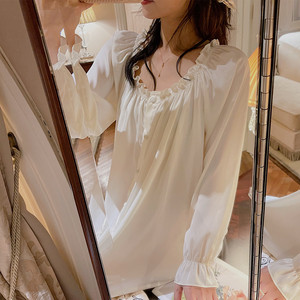 春秋季轻奢睡衣女优雅性感薄款冰丝精致三件套法式宫廷风家居服