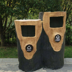 26宜园园林景观淘宝户外玻璃钢卡通垃圾桶雕塑景区公园幼儿园装饰