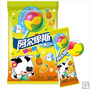 【包邮】阿尔卑斯热带水果味硬糖棒棒糖(20支装)*2 袋子