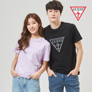 国内现货 韩国代购GUESS 倒三角标圆领短袖T恤 男女 NM2K0340