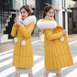 棉衣女中长款修身羽绒棉服2020冬季新韩版收腰棉袄大码加厚外套潮