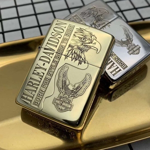 满意zippo神兽店 之宝正品黄铜盔甲个性定制深雕凸刻哈雷鹰送朋友