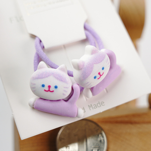 五对包邮 可爱小猫咪儿童小号发绳 小女生扎辫子橡皮筋头绳高弹力