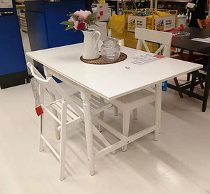 沈阳宜家IKEA国内代购 英格托四人餐桌 实木饭桌折叠餐桌翻板饭桌