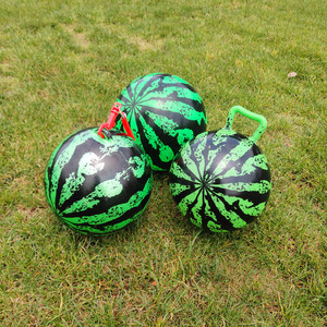 手柄西瓜小皮球幼儿园儿童专用充气弹力拍拍球户外运动玩具