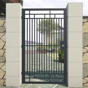 定制欧式简约铁艺入户院子门花园栅栏双开门小单铁门别墅门庭院门